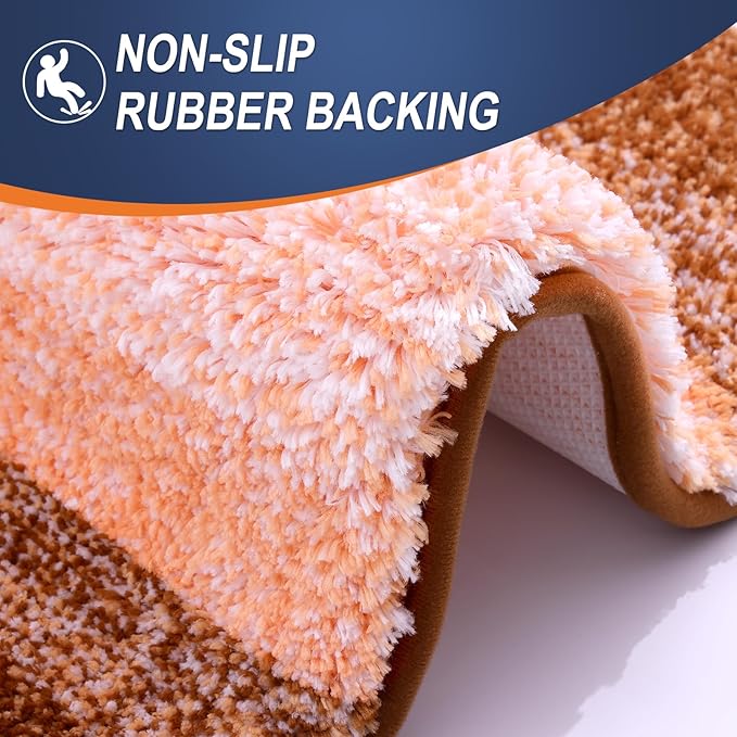 OLANLY Bathroom Runner Rugs 54x24, Extra Soft Absorbent Microfiber Bath Rugs, Rubber Backing, Quick Dry, Machine Washable Bath Mats for Bathroom Floor, Tub and Shower, Home Decor Accessories, Orange
