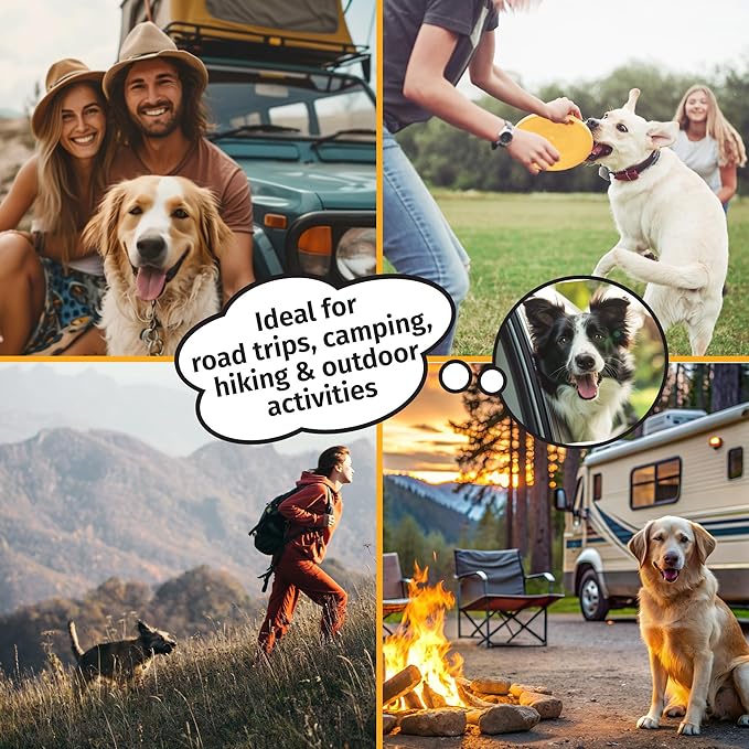 Mobile Dog Gear Small Collapsible Dog Water Bowls for Travel (Set of 2, 2 Cups Each) - Portable Foldable Bowl for Feeding Pets, Cats & Dogs - Easy to Clean Silicone Dish, Great for Camping & Traveling