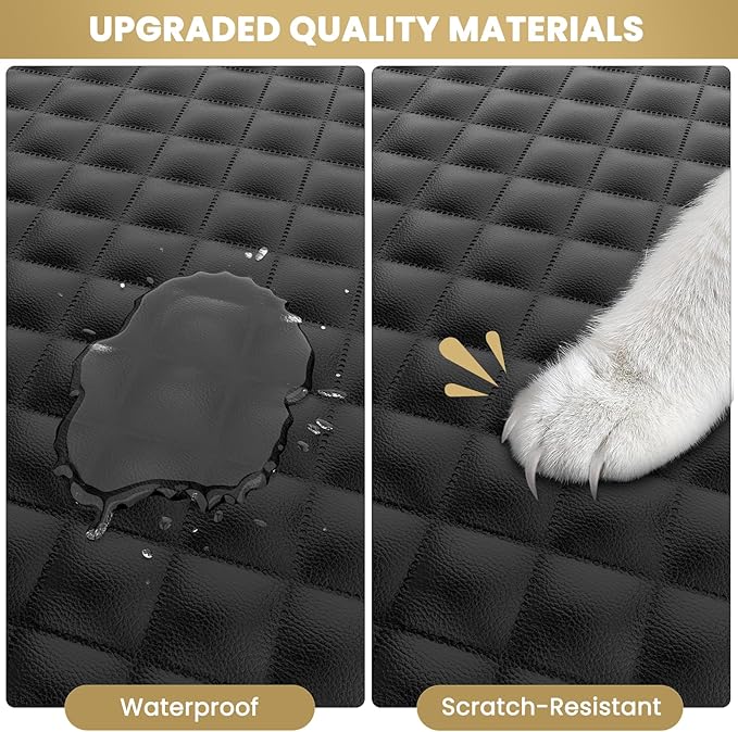 BONTHEE Waterproof SUV Dog Cargo Liner Mat - Heavy Duty Pet Seat Cover for SUV Sedan Van, Non-Slip Back Trunk Protector with Bumper Guard, Large Universal Fit (Black)