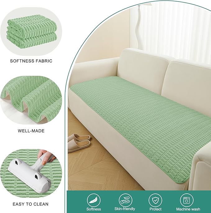 Foxdecor Couch Cover Sofa Covers Washable, Dog Bed Cover Couch Covers for 3 Cushion Couch Sofa Pet Friendly, Dog Couch Cover Furniture Covers for Pets.(Sage Green 58x82 inch)
