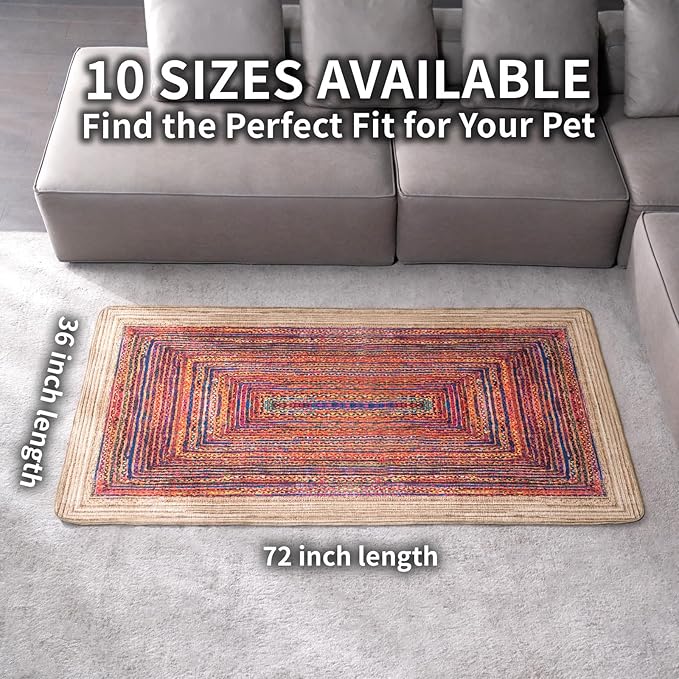Dog Pee Pads Training Pads Upgrade Triple Thickness All-Purpose Super Absorbent & Leak-Proof, Quick Dry and Leak-Proof and Odor Control (Sisal Bohemian Print, 36" x72"x2PCS)
