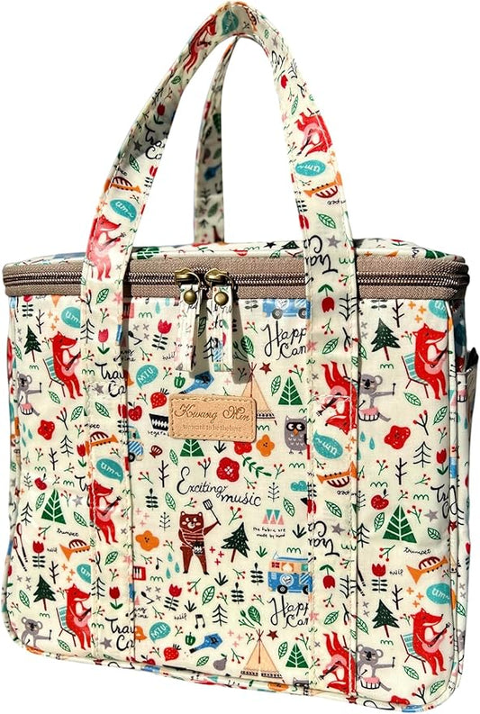 Kwang Min Insulated Insulated Cooler Bag,Reusable Large Lunch Bag for Women, Great for Outdoors,Camping,Party,Premium Quality,Adjustable Strap,Foldable