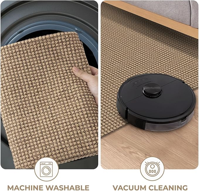 KOZYFLY Boho Runners for Hallways 2x7 ft Washable Kitchen Runner Non Slip Rubber Backed Hall Runners Cotton Entryway Runner Rugs Floor Carpet for Indoor Backdoor Bedroom Kitchen, Tan/Orange/Brown