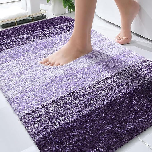 OLANLY Bathroom Rugs Mat 34x21, Extra Soft Absorbent Microfiber Bath Rugs, Rubber Backing, Quick Dry, Machine Washable Bath Mats for Bathroom Floor, Tub and Shower, Home Decor Accessories, Violet