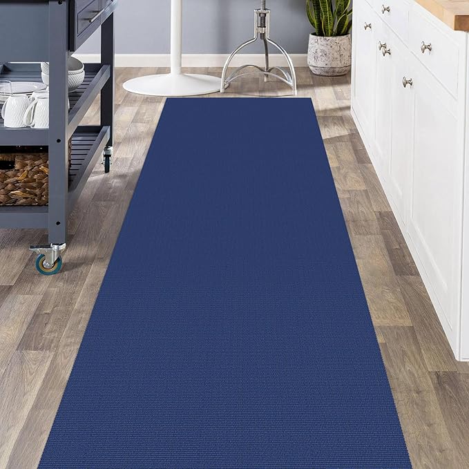 KOZYFLY Washable Runner Rug 3x8 ft Hallway Kitchen Runner Rugs with Rubber Backing Bobo Entryway Runner Indoor, Carpet Runners for Hall Entryway Bedroom, Royal Blue