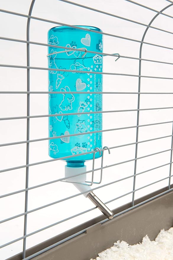 Lixit Standard Cage Water Bottles for Rabbits, Ferrets, Guinea Pigs, Hamsters, Rats, Mice and Other Small Animal's (32 Ounce, Blue)