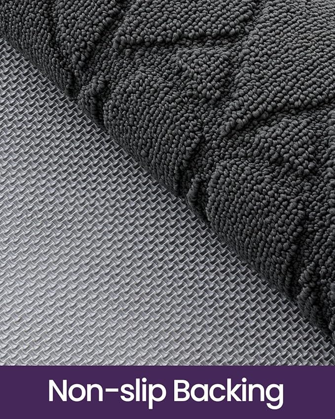 DEXI Front Entryway Door Mat Non Slip 24x36, Washable Inside Entry Way Mats Low Profile Entrance, Welcome Dirt Trapper Doormat Thin for House Floor Home Porter Hall Backdoor Area, Dark Grey