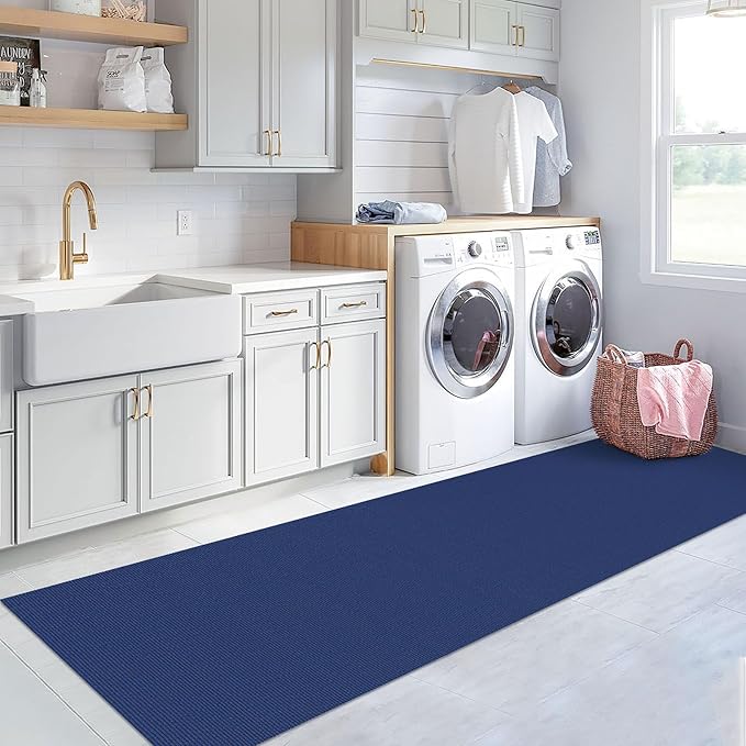 KOZYFLY Washable Runner Rug 3x14 ft Hallway Kitchen Runner Rugs with Rubber Backing Bobo Non Slip Entryway Runner Indoor, Long Carpet Runners for Hall Kitchen Entryway, Royal Blue