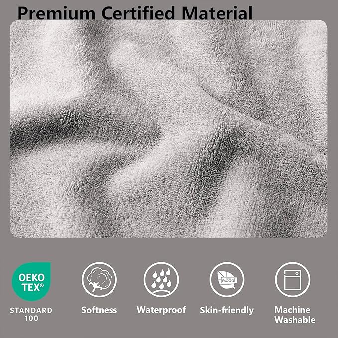 Tuffeel Waterproof Blanket for Couch, Leak Proof Dog Bed Blankets Reversible, Pet Throw Sofa Furniture Protector Machine Washable-68 x82,Light Grey+Dark Grey