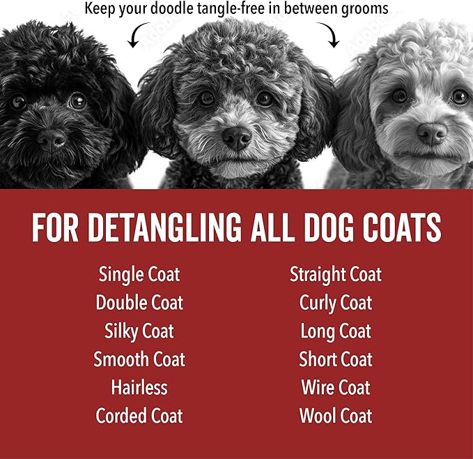 Pride and Groom DogDays Detangling Coat Spray for All Dogs | Conditioner & Detangler Spray for Shiny, Tangle-Free Fur | Hydrating & Repairing Formula with Fresh Scent | Made in USA – 16 fl oz