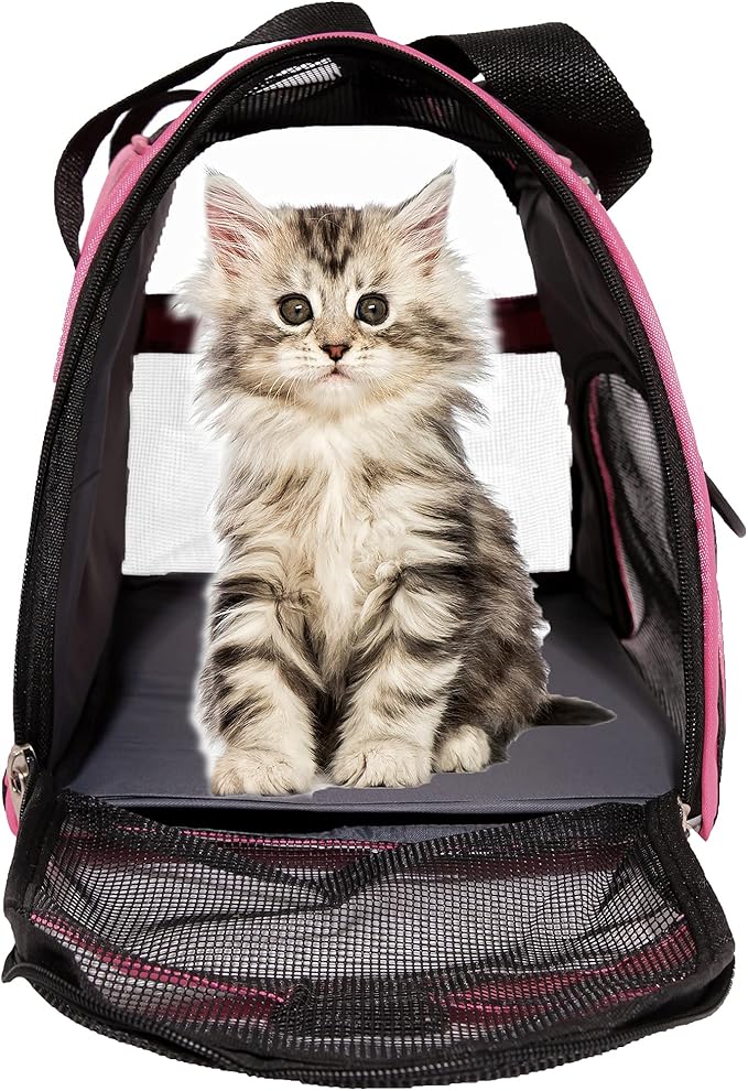 MuchL Pet Carrier Soft-Sided Carriers for Cat Carriers Dog Carrier for Small Medium Cats Dogs Puppies Pet Carrier Airline Approved Cat Dog Pet Travel Carrier (Medium,Pink)
