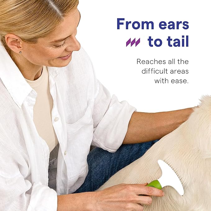 Pet Grooming Rake for Removing Matted Hair from Under Coat, Shedding Control Tool - Dematting Comb for Dogs & Cats - Non-Scratch Detangler & Undercoat Fur Remover - eBook Guide