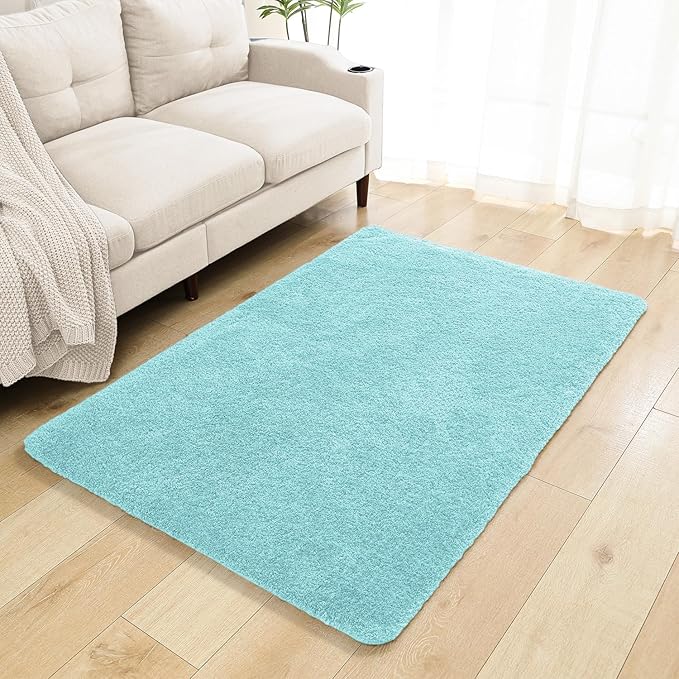 Aqua Haze Bathroom Rugs 40"x60" – Oversized Plush Non-Slip Microfiber Bath Mat, Absorbent & Washable – Ideal for Large Bathrooms or Living Rooms