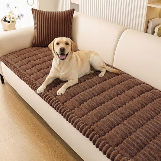 Smiry Couch Cover for Dogs, Non Slip Washable Sofa Protector for Pets, Soft Furniture Cover for Pet, Stylish Sofa Covers, Cozy Protect Against Fur, Dirt & Everyday Messes (Brown, 43" x 82.7")