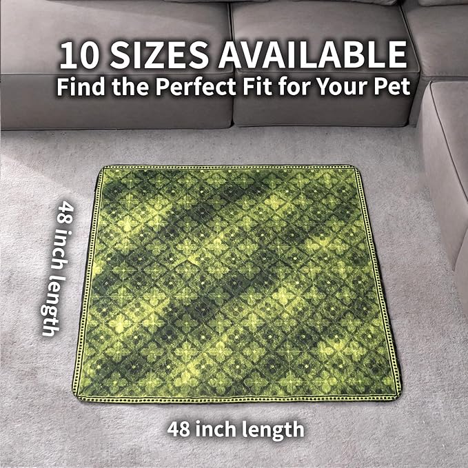 Dog Pee Pads Training Pads Upgrade Triple Thickness All-Purpose Super Absorbent & Leak-Proof, Quick Dry and Leak-Proof and Odor Control (Green/Multi, 48" x48"x2PCS)