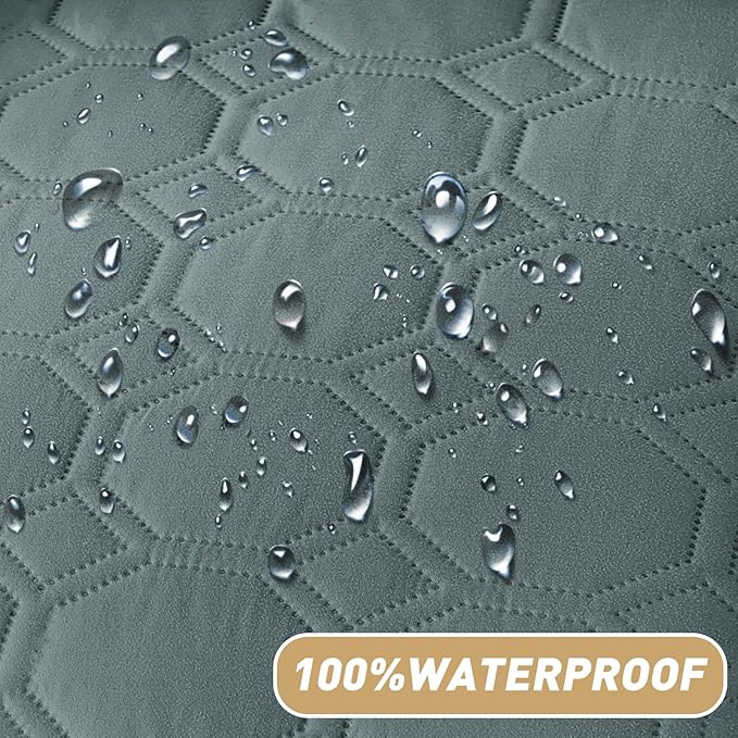 ZNSAYOTX Ultimate Cozy Blankets (82"x82") 100% Waterproof Bed Mat Blanket for Dog Pets, Couch Sofa Protector with Non-Slip Back Washable Durable, Pee Scratch Proof Easy to Clean (Dark Grey)