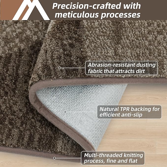 COSY HOMEER Entryway Rugs Doormat 24"x36", Non-Slip Absorbent Polyester, Washable Rugs for Front Door, Dirty Paws & High Traffic Areas, Brown