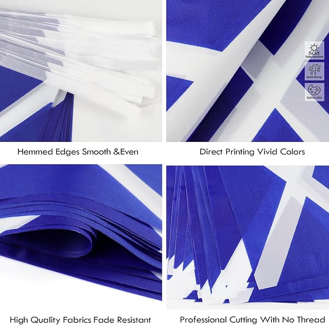 Scotland String Flag Pennant Banner - 38 Flags, 42 Feet Small Mini Scottish Flags Bunting Banner for Country Decoration, School, Party, Sports Events
