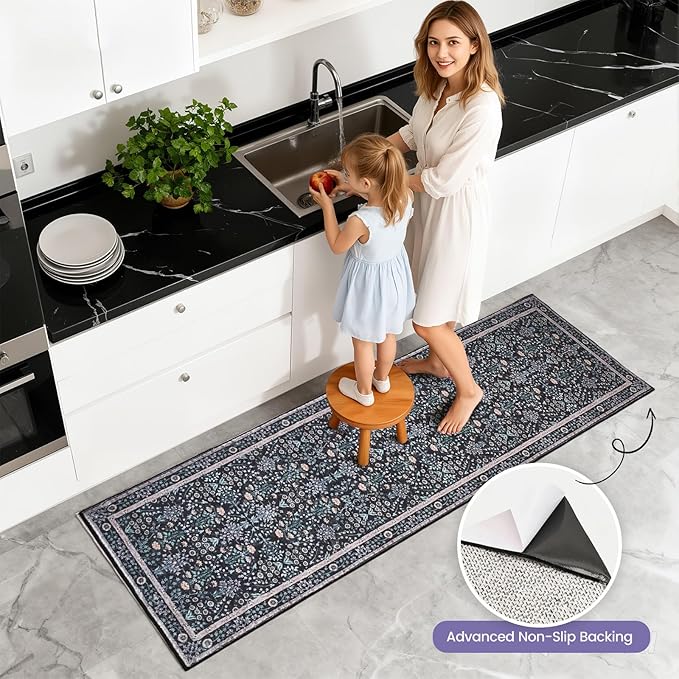 Kitchen Rug Set 3Pcs, Boho Rug Sets Non Slip Washable for Floor Thick Farmhouse Kitchen Decor Runner Rugs for Kitchen, Entryway，Laundry, Hallways 20''x32''+20''x48''+20''x59