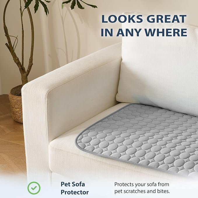 MICROCOSMOS Summer Cooling Mat & Sleeping Pad- Water Absorption Top, Materials Safe, Easy Carry, EZ Clean. Keep Cooling for Pets, Kids and Adults.(Grey, 36" x24")