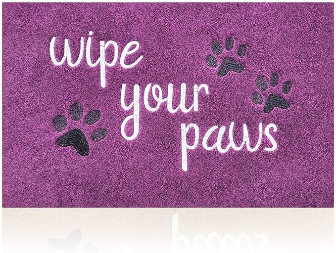 Large Welcome Mat for Front Door Home Entrance Funny Doormat Wipe Your Paws Mats Outside Door Mats for Indoor Outdoor with Non Slip Rubber Mat Dog, 24X36''