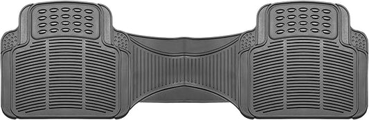 FH Group Car Floor Mats - Heavy-Duty Rubber Floor Mats for Cars, Universal Fit Rear Set, Trimmable Automotive Floor Mats, ClimaProof Floor Mats For Most Sedan, SUV, Truck Floor Mats Gray