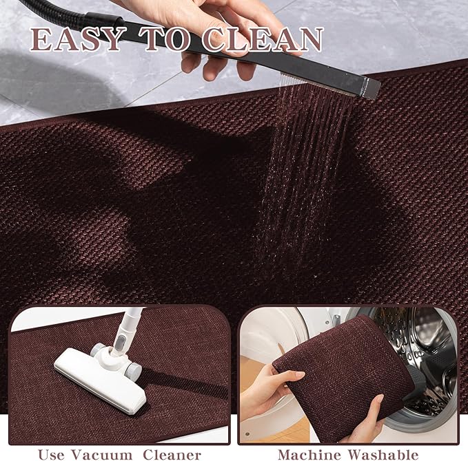 chakme Bathroom Rugs Mat 47x17, Ultra Thin Non Slip Bath Rug Runner Quick Dry Absorbent Bath Mat for Bathroom, (Dark Purple, 47"x17")
