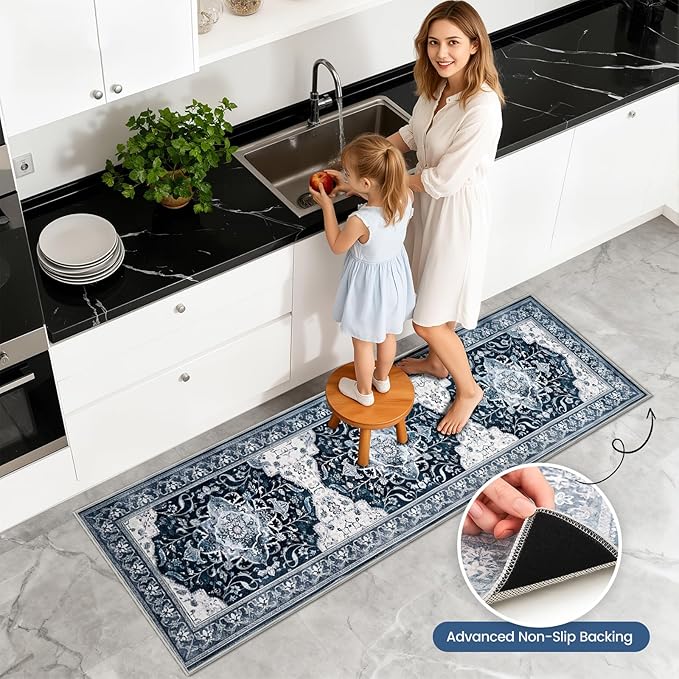 Kitchen Rug Set 3Pcs, Boho Rug Sets Non Slip Washable for Floor Thick Farmhouse Kitchen Decor Runner Rugs for Kitchen, Entryway, Laundry, Hallways 20''x32''+20''x48''+20''x59''