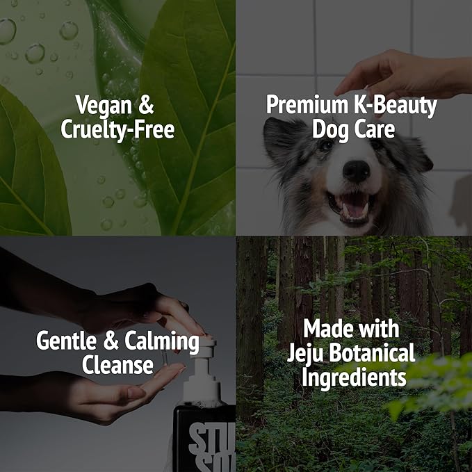 Vegan Dog Shampoo Premium K-Beauty Inspired Gentle Dog Shampoo for Sensitive Skin with Green Tea, Camellia Oil & Centella Asiatica, Elegantly Scented, Natural Pet Wash (Blush Garden)