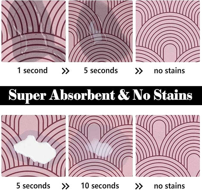 Dog Food Mats for Floors Absorbent, Pet Cat Food Mat - Quick Dry Dog Mat for Food and Water Boho Pet Supplies