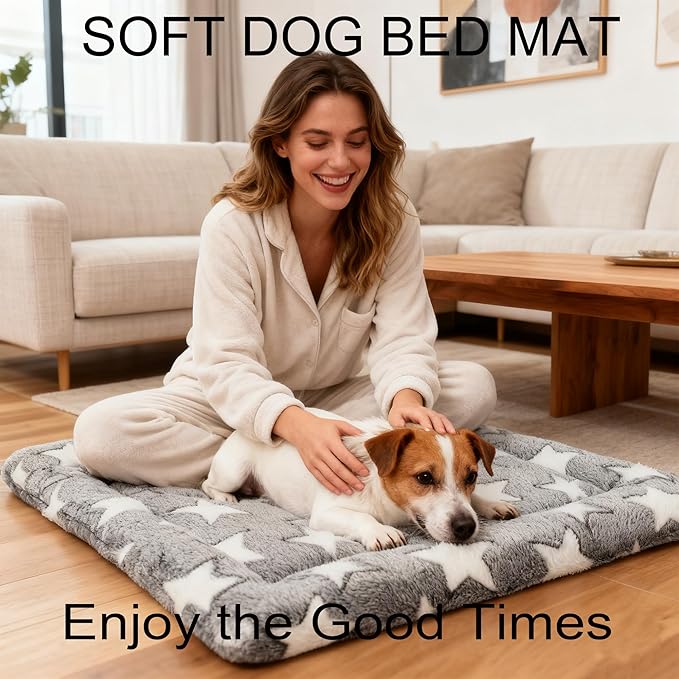 Dog Bed Mat 4 Pcs - Reversible Dog Crate Bed Mats, Soft & Breathable Kennel Pad, Durable Crate Bed for Large Dogs & Cats