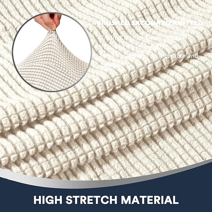 Stretch Sofa Armrest Covers Spandex Jacquard Arm Covers for Chairs and Sofas Anti-Slip Couch Armrest Covers with Sticker Furniture Armrest Protector for Sofa Couch Chair Recliner, Set of 2, Beige