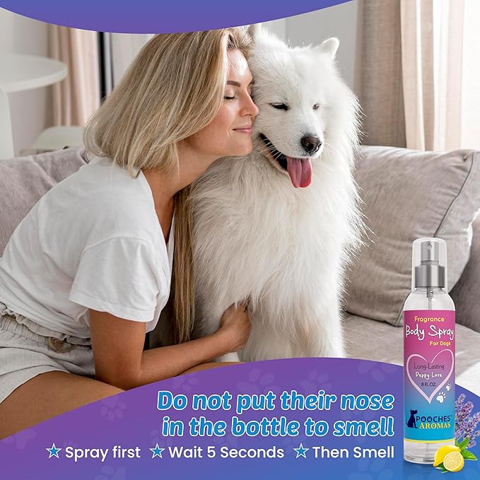 Pooches Aromas Natural Dog Cologne – Premium Deodorizing & Refreshing Grooming Spray for Dogs and Puppies – Long-Lasting Scent to Revitalize Coat & Skin – 8 fl oz (Pack of 6)