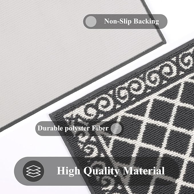 HEBE Indoor Door Mat 24''x36'' Non Slip Front Door Welcome Mats Washable Shoe Mats Dirt Trapper for Entryway Low Profile Kitchen Carpet for Entrance Hallways Entrance Mat for Dogs