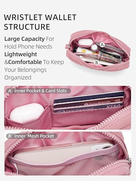 WESTBRONCO Puffer Wristlet Wallets for Women RFID Nylon Wallet with Zipper Quilted Purse for Travel Credit Card Holder Phone