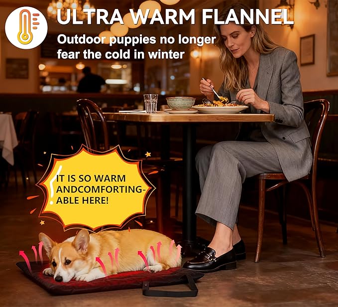 Topyangs Portable Dog Mat, Waterproof Outdoor Pet Mat for Camping Sleeping, Pet Cushion Pad with Handle for Small Dogs, Outdoor Training Dog Bed for Puppies, Easy to Carry, Super Soft