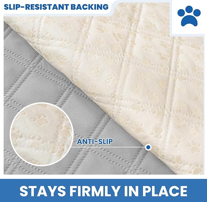 CYCMACO Waterproof Dog Blanket, Non-Slip Soft Pet Bed Cover, Couch Cover for Dogs Washable, Protects Sofa, Furniture, Crate, Car, Tear Resistant Leakproof Pet Blanket (30x53 Inch, Light Grey)