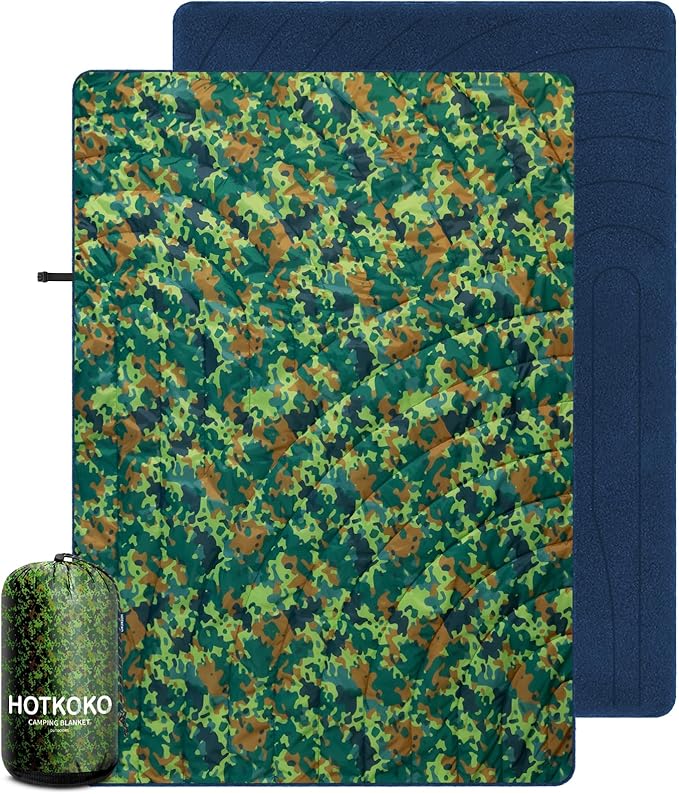 Hooded Stadium Blanket, Waterproof Fleece Wearable Camping Blanket