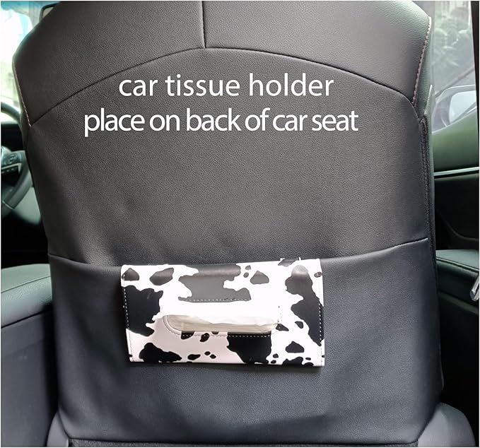 Car Tissue Holder with Facial Tissues Bulk - Visor Tissue Holder with 7 Packs of Car Tissue Refills, Travel Tissue Refillable for Napkin Holder, Napkin Fit All Cars Tissue Dispenser