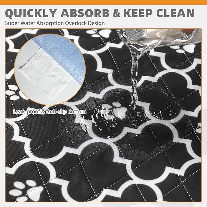 KOOLTAIL Washable Pee Pads for Dogs, 4 Packs Super Absorbent Leakproof & Non-Slip Dog Pee Pad Large, Reusable Puppy Training Pads Waterproof, Pet Mat Rug for Whelping, Floor, Crate, Car, Cats 24"x36"
