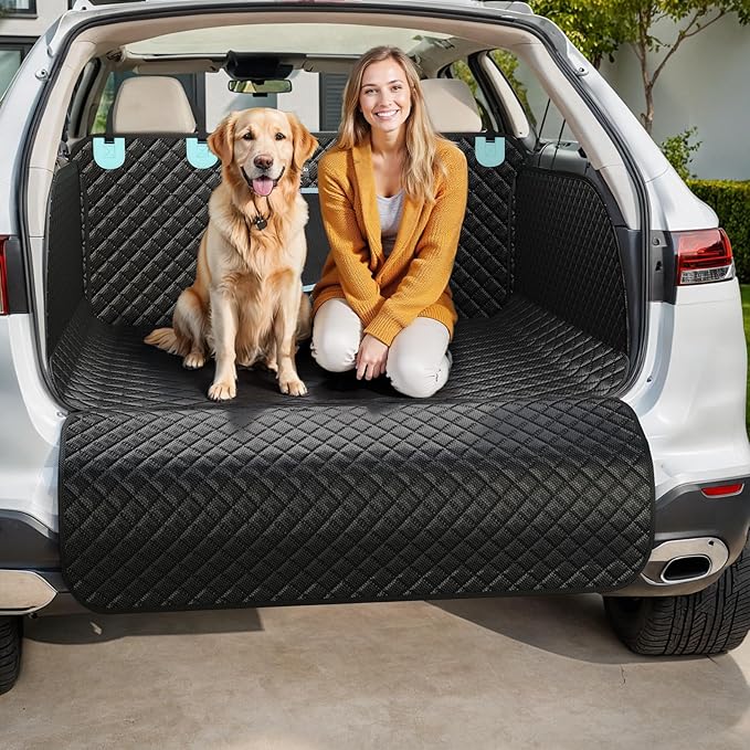 Tapizado SUV Cargo Liner for Dogs with Taller Side Panels, Waterproof Pet Trunk Cover with Anti-Scratch Oxford, Dog Seat Mat for SUV Van with Bumper Flap Protector, Non-Slip, Large Size Universal Fit