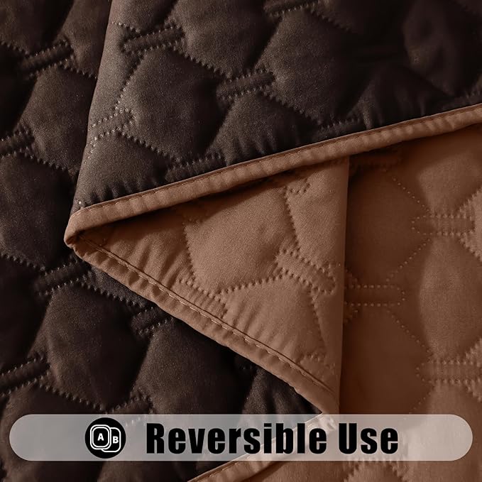 Smiry Waterproof Dog Bed Cover Blanket, Soft Reversible Pet Blanket, Washable Leakproof Cats Dogs Couch Cover for Sofa, Couch, Furniture, Plaid (30x53 Inch, Brown/Chocolate)