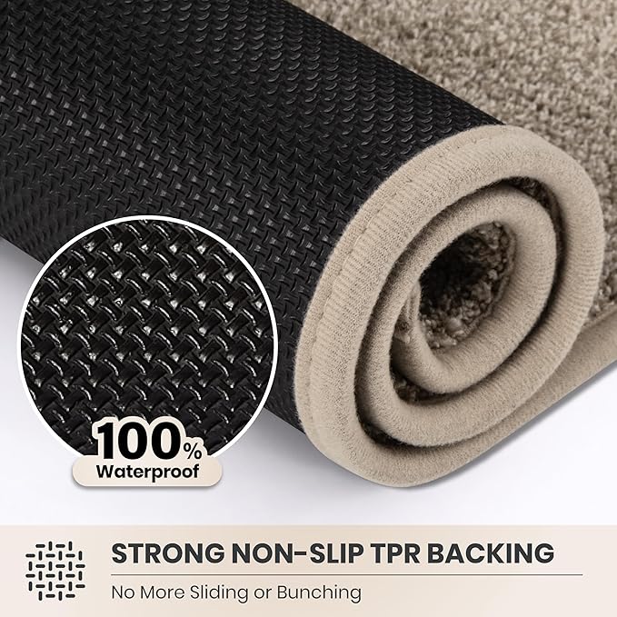 PURRUGS Dirt Trapping Door Mat 24" x 84", Non-Slip Machine Washable Entryway Rug, Dog Doormat, Indoor Front Door Mat, Super Absorbent Entry Rug for Muddy Shoes & Paws, Taupe