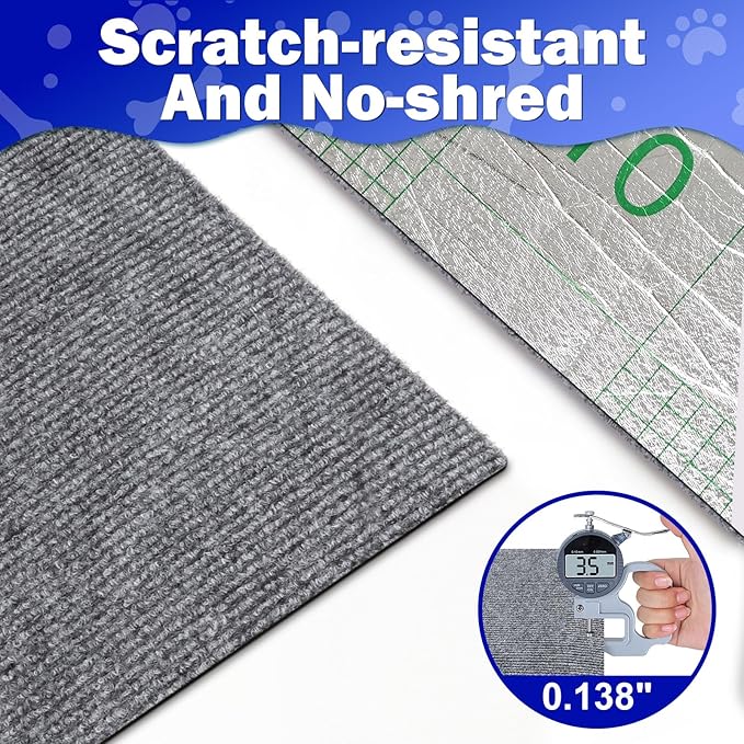 ENONCI 23.6x15.8 Couch Wall Corner Protection for Indoor Cats,Anti Scratch Furniture Protector from Cats Scratching,Trimmable Climbing Cat Scratcher Pad Play Mat Easy Use for Cat Board/Door/Carpet