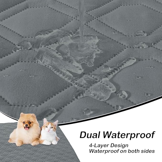 hyha Waterproof Dog Bed Blanket, Soft Pet Blankets, Waterproof Couch Cover for Dogs, Reversible Sofa Covers Washable for Furniture (52x82 Inch, Dark Grey/Dark Grey)
