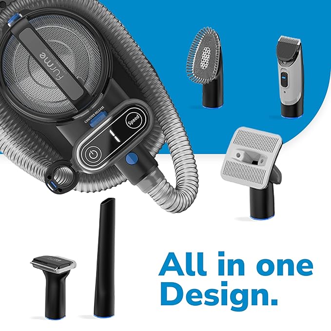 FurMe Professional Pet Grooming Vacuum Kit - Cat & Dog Grooming Kit for Easy Pet Care at Home, Quiet & Safe Dog Hair Remover Machine with Brush, Clipper, Shedding & Cleaner Tools & 2L Canister