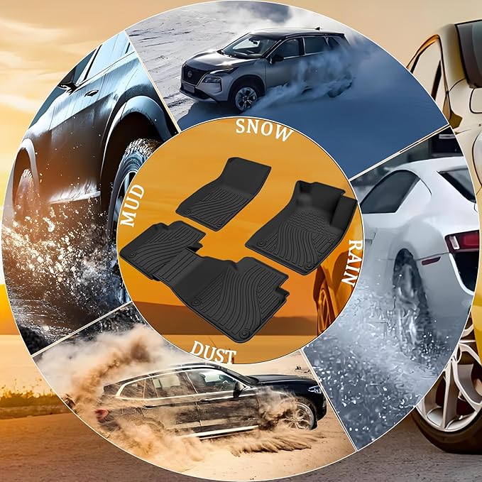 Floor Mats ＆ Cargo Liners Compatible with 2007-2011 Honda CR-V，All Weather Protection Waterproof Durable Anti-Slip Odorless Custom-fit Front Rear Rows Back Trunk Tray Full Set Carpet Liner
