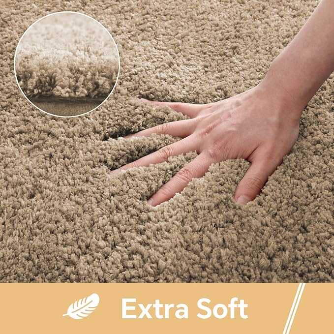 Light Brown Bathroom Rugs 24"x48" – Long Plush Non-Slip Bath Mat, Absorbent & Washable Microfiber Runner Rug – Perfect for Tub, Sink, or Washroom
