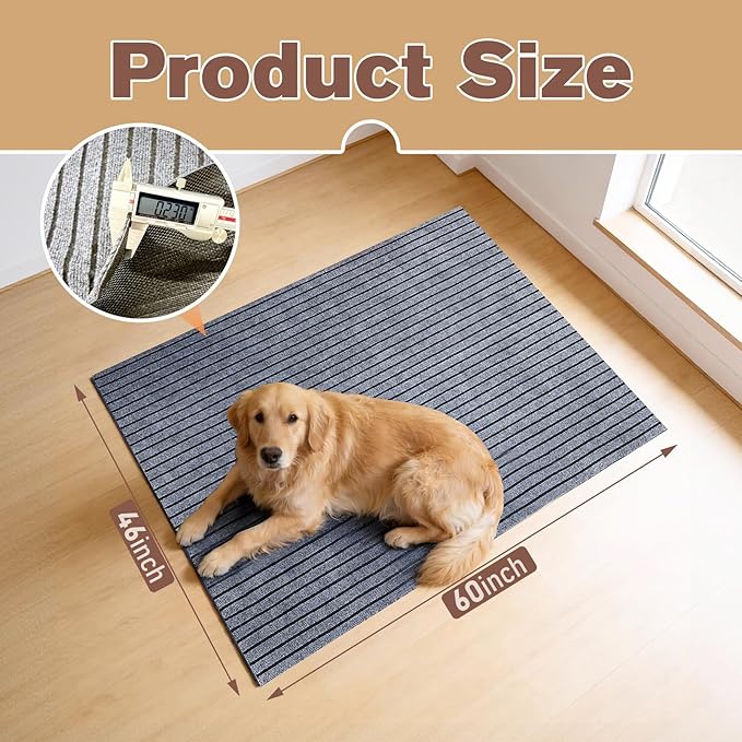 46 * 60 * 0.23inch Mat for Under Dog Crate Floor Protector Dog Playpen Mat Waterproof Pet Crate Mats Non Slip Reusable Puppy Pads for Cage, Kennel,Training, Whelping,Floor Protection