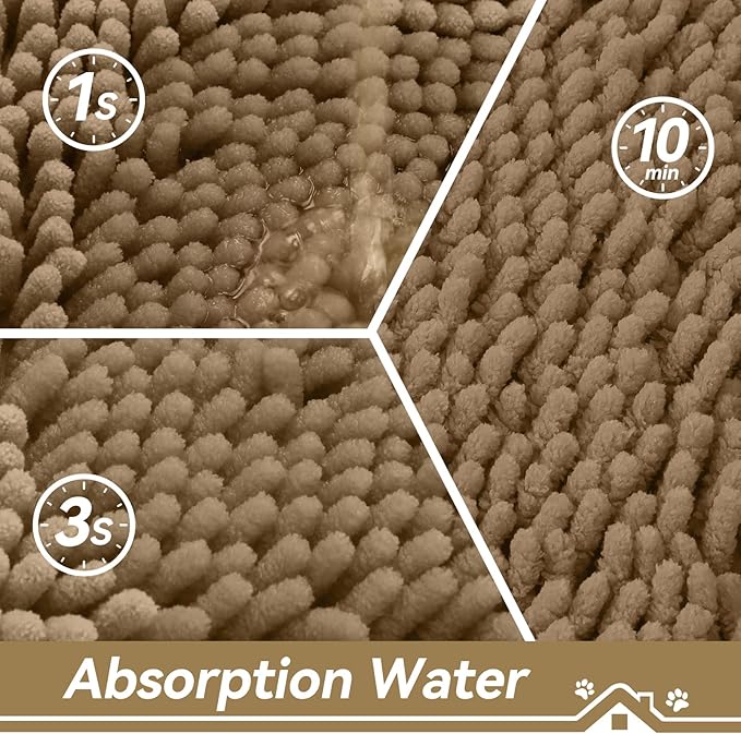 Bcoimo Super Absorbent Dog Door Mat, 36"*24" Anti Slip Mat for Muddy Paws, Pet Rugs for Dirty Paws Washable That Absorbs Moisture and Dirt, for Dog Cage and Pet Resting Carpet